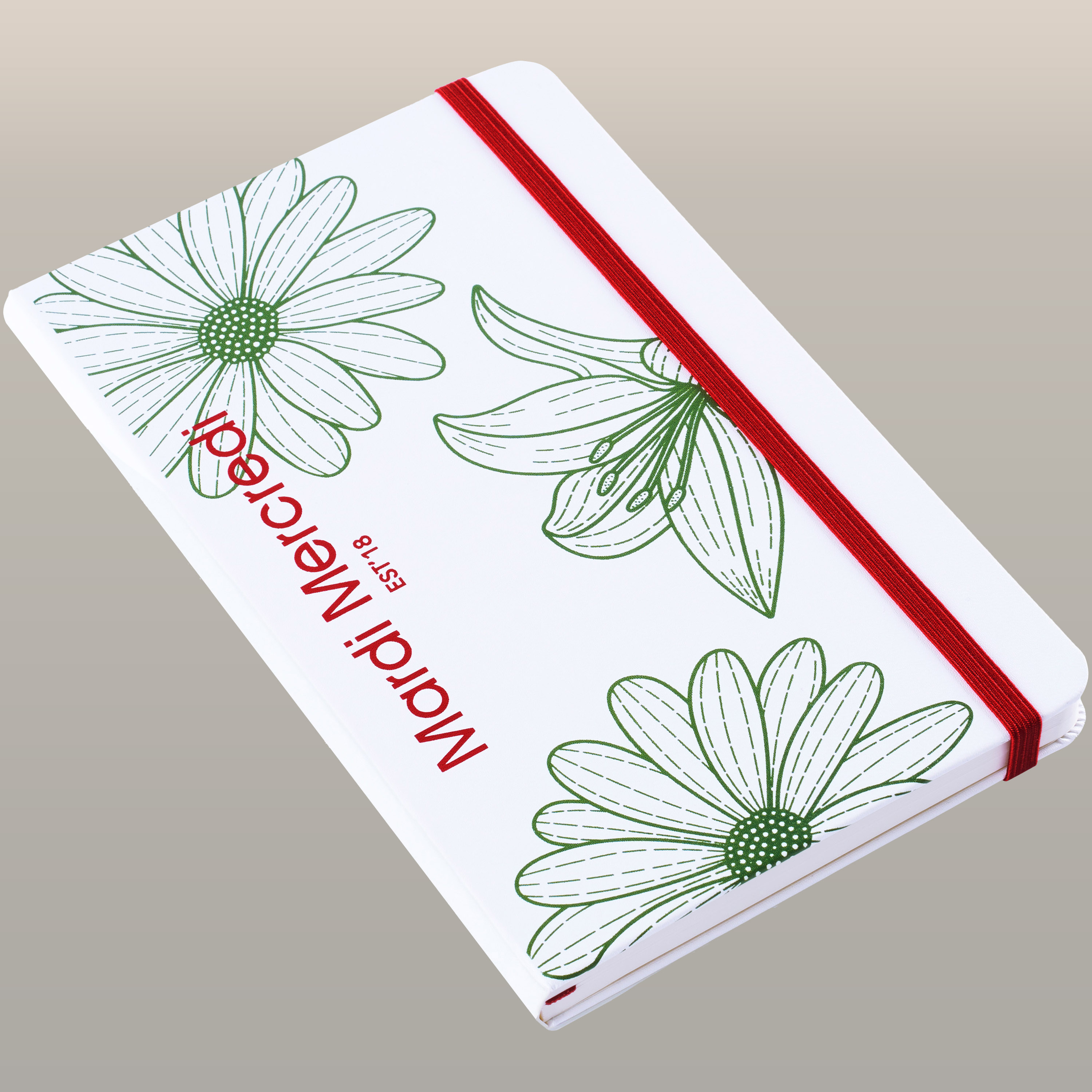 Mardi Mercredi 限定版ノートブック ラージ、横罫、ホワイト